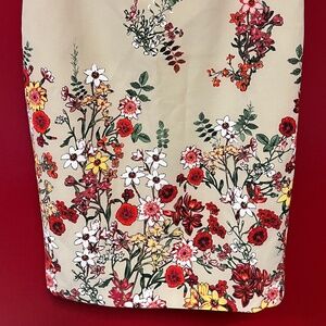 New York & Company Women's Beige Floral Skirt in Polyester and Spandex